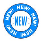 Brand new blue circle badge.